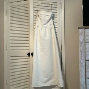 Amsale White bridesmaid/formal strapless dress